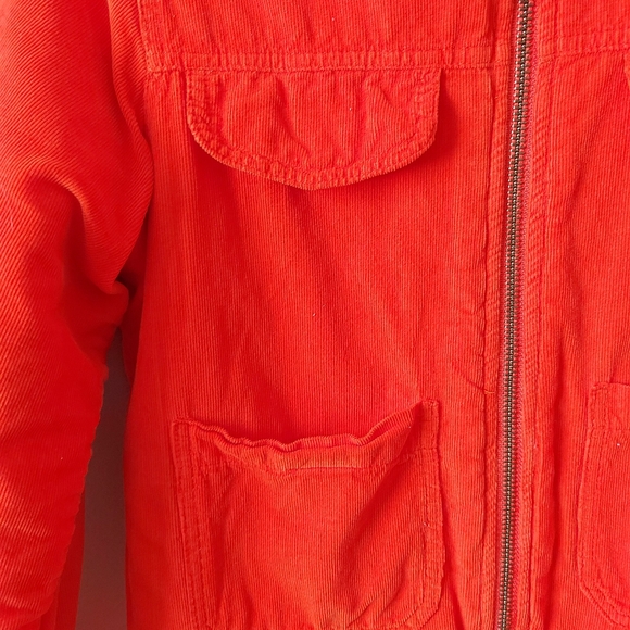 Keedo Kids Orange Corduroy Sherpa Detail South African Coat Size 6/7 - Picture 3 of 7